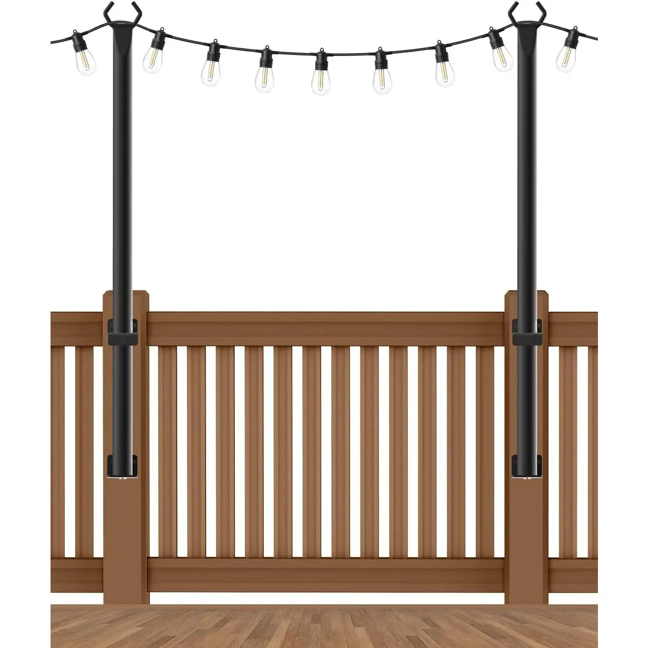 2-8Pack 5Ft String Light Poles,Outside String Lights,Outdoor Light Poles,Metal Poles Stand for Patio,Backyard,Deck