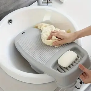 Non-Slip Soap Saver Scrubber Board, Plastic Washboard, Durable Household Cleaning Tool, Ideal for Laundry & Daily Use, Perfect for Clothes Care