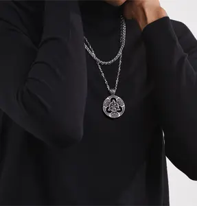 FaithHeart Celtic Triquetra Knot Necklace Amulet Pendant Stainless Steel