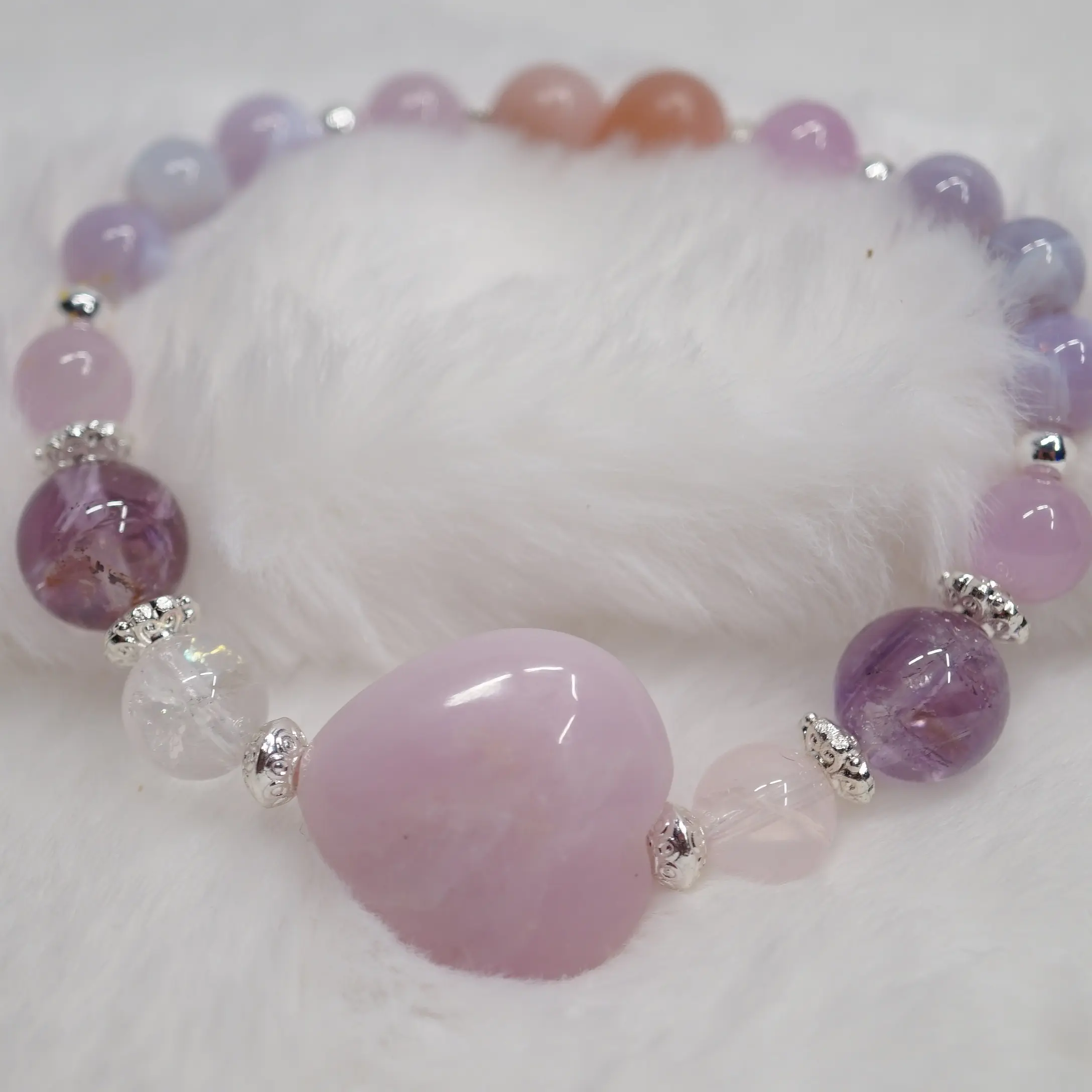 Kunzite, Opalite & Angelite Bracelet