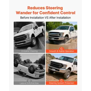 VEVOR Dual Steering Stabilizer, for 2005-2024 Ford F-250/F-350 Super Duty 4WD, Dual Steering Stabilizer Kit Fits with 2 Inches of Suspension Lift or Higher, Enhanced Control and Reduced Vibration
