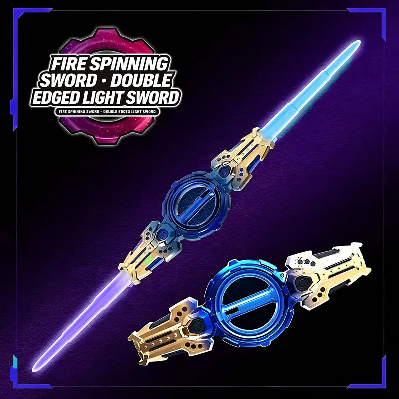 Light Up LED Sword Saber Toy, Stress Relief Classic & Novelty Toy for Kids, Luminous Fire-Spinning Design for Nighttime Play, Transforms Into Interstellar Heroes, Light Up Sword Saber