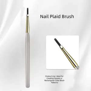 Fine Detail Nail Art Brush Retro Plaid Painting Pen Delicate Brush Head Nail Salon Professional Tool Extra Fine Precise Tip Easily Draw Vintage Plaid Lines Great Helper for Hand Painted Nail Designs
