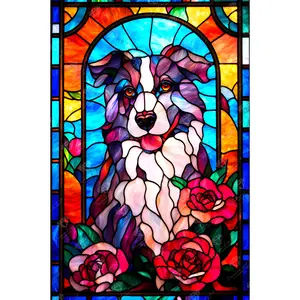 Stained Glass Border Collie Diamond Painting Kit