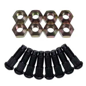 Set of 8 Lug Nut & 8 Stud Kit 6564669   Compatible with Bobcat 720 721 722 730 731 732 741 742 743 751 753 763 773 863 873 883 S100 S130 S150 S160 S175 S185 S205 S220 S250 S300 A220 A300 S510