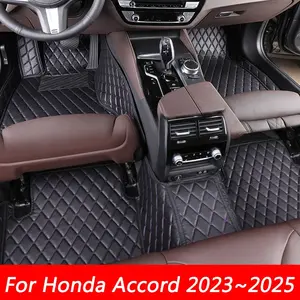 LHD PU leather car floor mats for Honda Accord 2023~2025 removable dedicated leather carpet-style floor mat interior accessories set thickened easy-to-clean dirt-proof not for sale in the UK, Car accessory