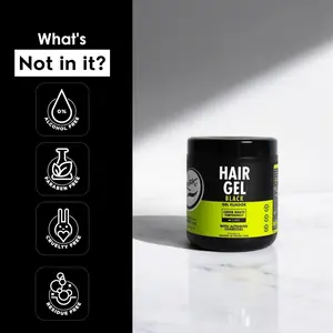 Rolda Black Styling Hair Gel - Medium To Strong Hold Activated Black Charcoal Covers Grey Hair Instantly 35.2oz