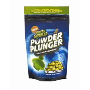 212 MAIN Ecoclean Solutions 236389 16.5oz Powder Form Toilet Bowl Cleaners & Plunger, Biodegradable, Pre-Measured Dose
