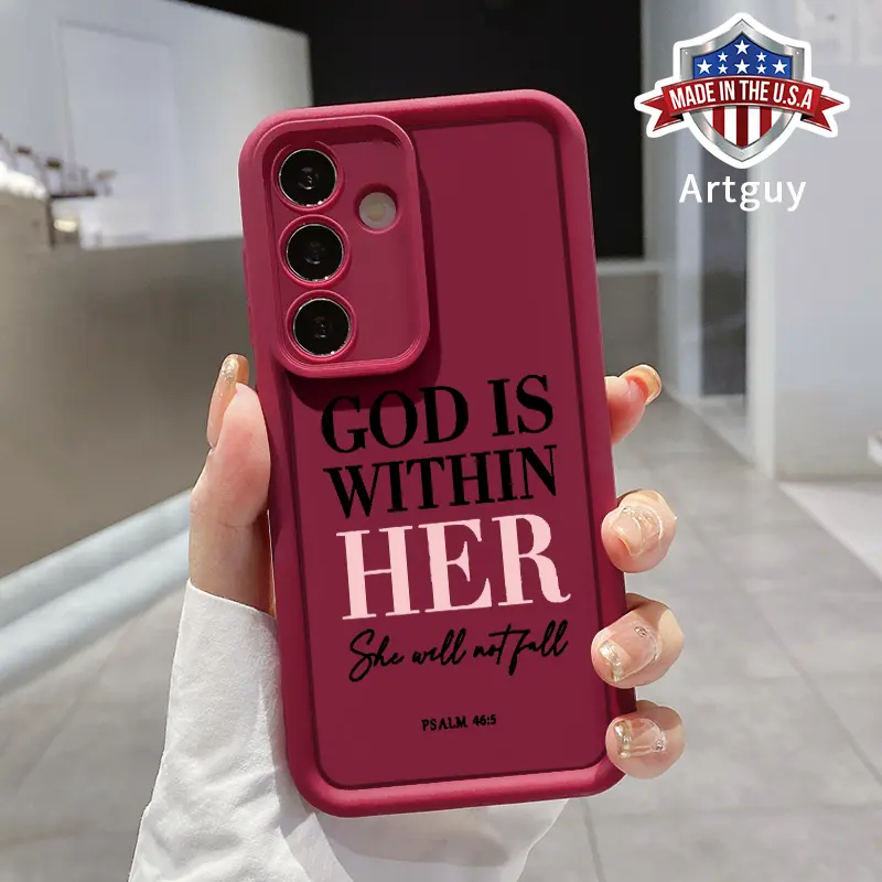 Phone case for Samsung S24 ultra plus S25 S23 S22 Ultra Plus God is within her Advanced fashion gift Shockproof Silicone TPU Bumper Drop Protection Soft Cover