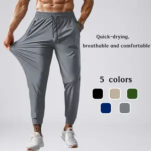 Men’s quick-dry, breathable sports pants with a cool feel; casual long pants with drawstring elastic design and zippered pockets; thin quick-dry rubber latex fabric for men’s motorcycle racing.