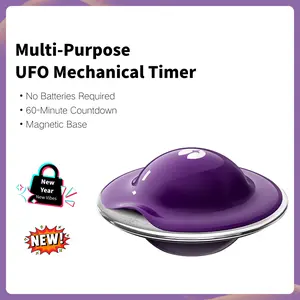 UFO Mechanical Timer No Batteries Required 60-Minute Countdown Magnetic Base Multi-Purpose Kitchen Study Classroom Timer Modern Durable Stylish Design