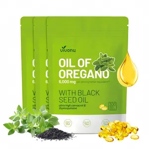 3xx VivoNu High-Potency Oil of Oregano 6000mg + Black Seed Oil 200mg | Organic Softgels for Fitness Support | 300 Count Gluten-Free Antioxidant Supplement