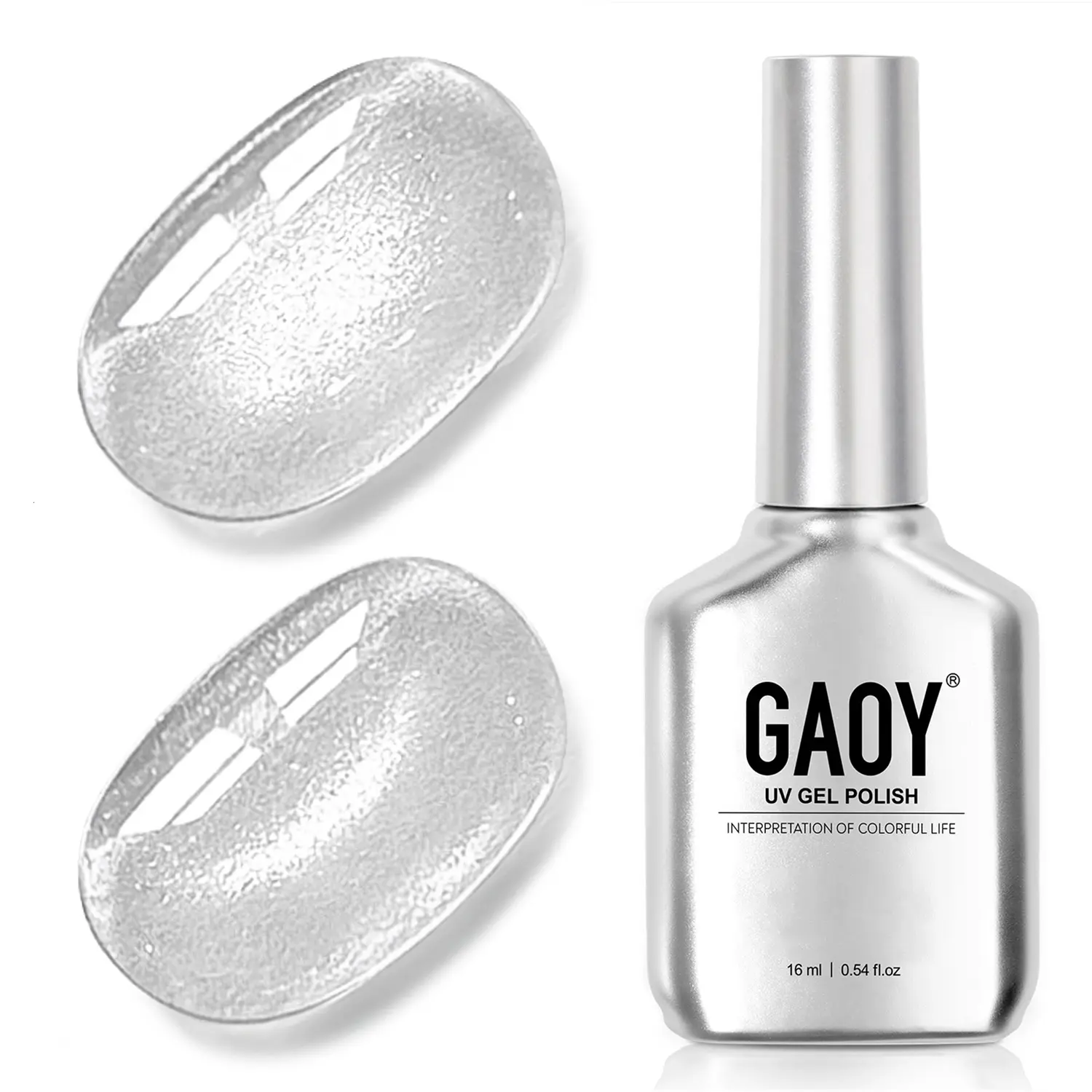 GAOY Glitter Cat Eye Gel Polish, Magnetic Holographic Reflective Effect, Premium Brush, Large‑Capacity 16ml, Multiple Colors for Salon Home DIY Nail Art,Halloween Holiday Gift