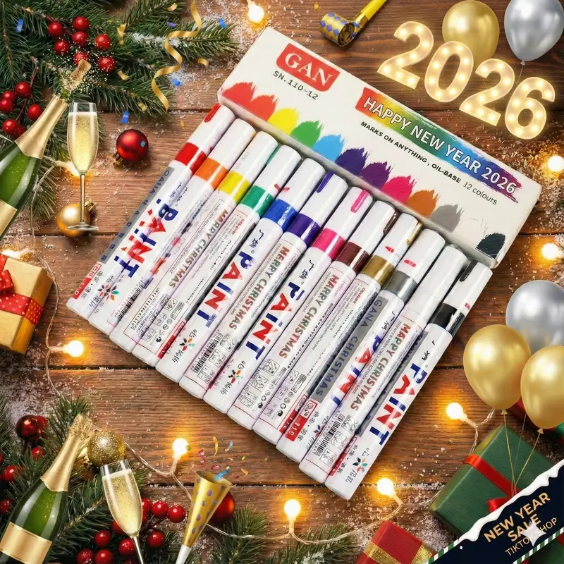 Tire Paint Pen for Car Rims, Waterproof Permanent Oil-Based Marker for DIY Custom Lettering & Car Mods, Quick-Dry Fade-Resistant Paint Pen for Auto Detailing, Halloween & Christmas Doodles, Holiday Decor & Car Accessories