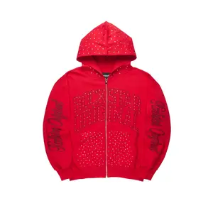 Dripped Red Rhinestone Hoodie Dripped Red Rhinestone Hoodie