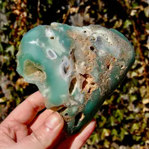 5in 264g XL Mtorolite Chrome Chalcedony Crystal Slice, Zimbabwe mtl2