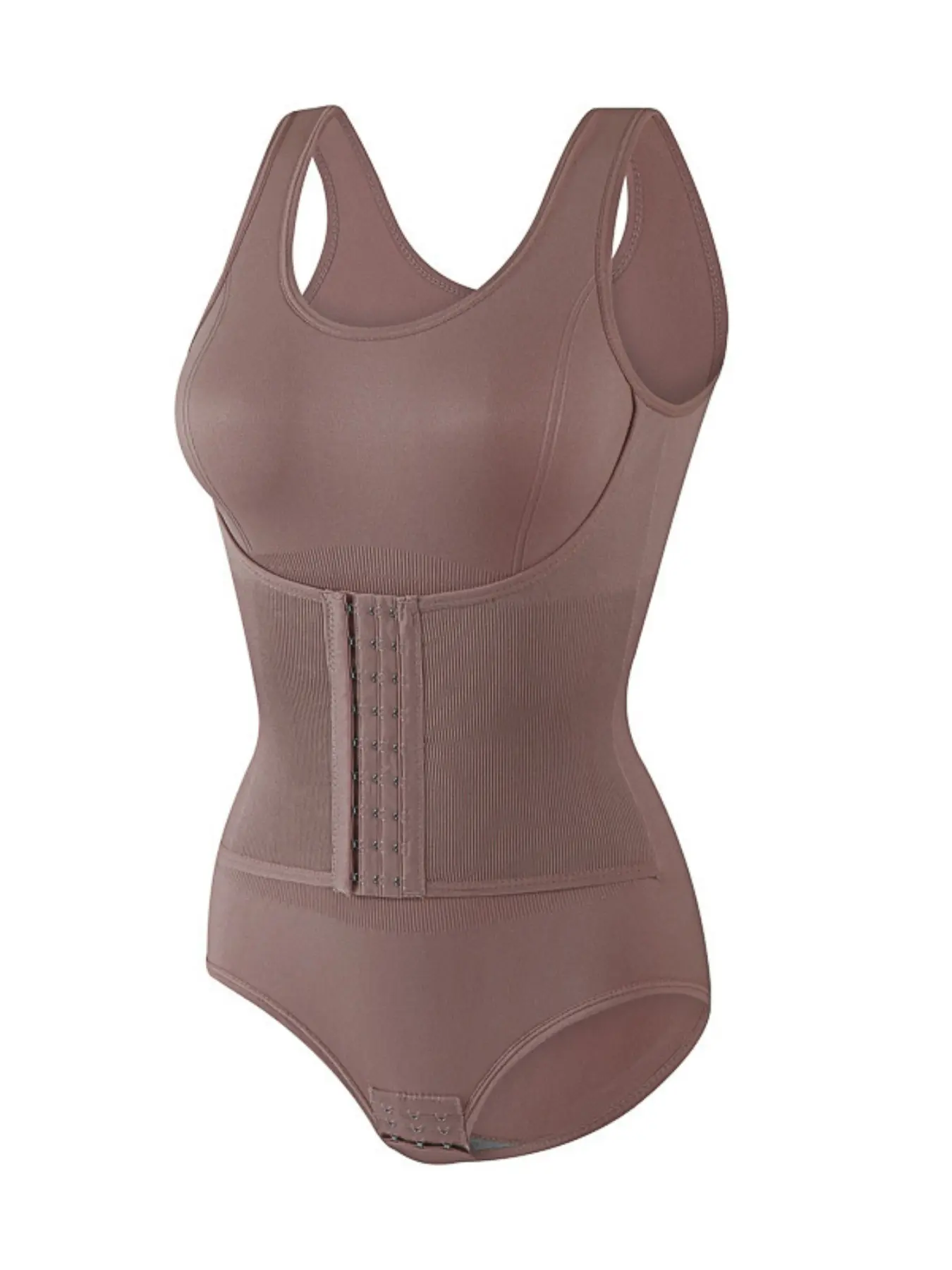 Women's Front Button Minimalist Casual High Compression High Stretch Body Shaping Shapewear Bodysuit, Waist Cinching Butt Lifting One-Piece Bodycon Postpartum Slimming Underwear, Plus Size Outer Wear