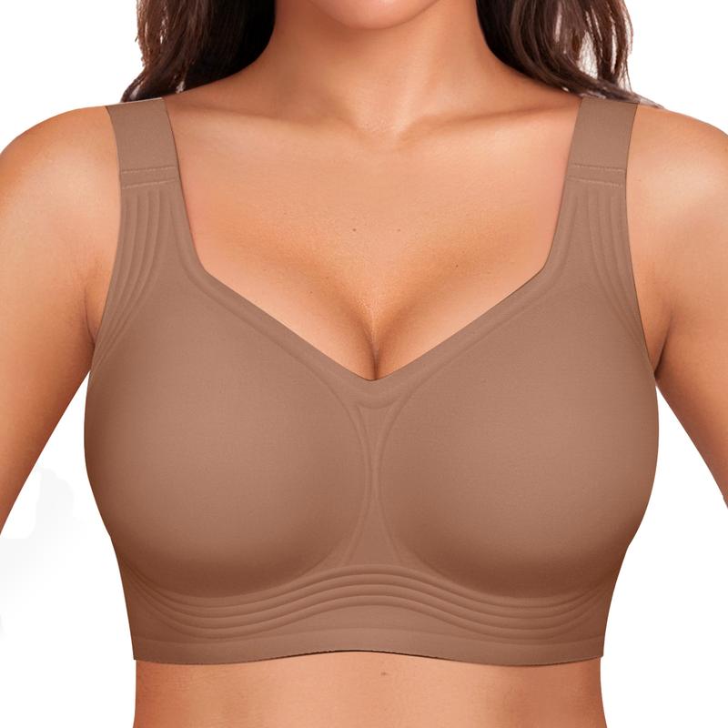 OEAK Women Jelly Bras Wirefree Full Coverage No Underwire Everyday Bras Comfortable Wireless Padded Tshirt Bra