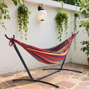 Hammock With Stand – 450 LB Capacity Steel Stand, Soft Lounge Swing, Quick No Tool Assembly, Lightweight Outdoor Hammock For Park Beach And Travel, Sturdy & Reliable, Vibrant & Breathable Comfort Soft Lounge Swing Soft Lounge Swing