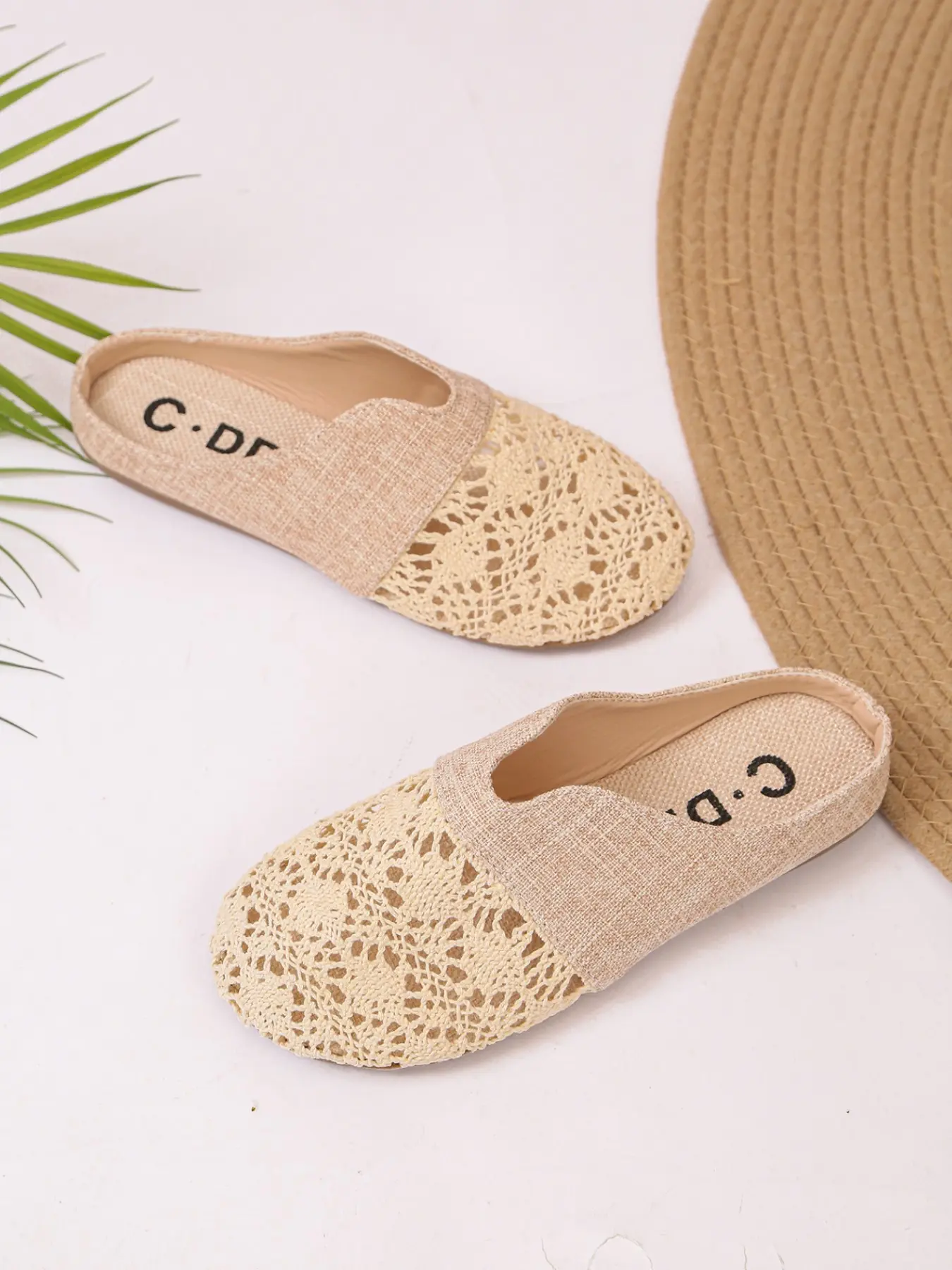 Women's Fashion Versatile Slip-On Sandals, Summer Breathable Flat Mules Lightweight Casual Flip Flops, Mule Flats, Mule Slides, Comfortable Daily Commute Shoes for Women
