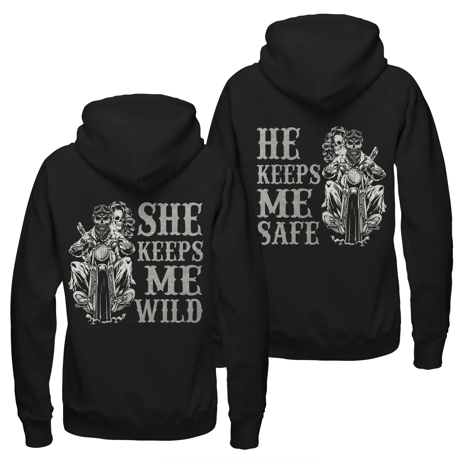 She Keeps Me Wild And He Keeps Me Safe Couple Hoodie