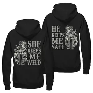 She Keeps Me Wild And He Keeps Me Safe Couple Hoodie