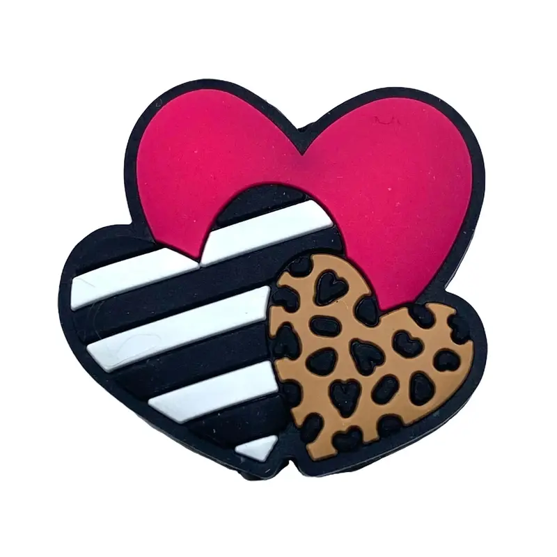 1pc Pink Hearts Silicone Focal Beads for DIY Crafts and Jewelry Making - Heart Shape
