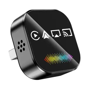 2026 4-in-1 Wireless Carplay Adapter, Carplay Streaming Adapter, for Android & iPhone CarPlay + Screen Mirroring, AirPlay Mirror & Android Mirror, Mini USB with Type-C Plug & Play, Car Connectivity Adapter