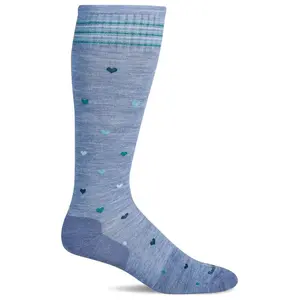 Sockwell Women’s Full Heart | Moderate Graduated Compression Socks - Bluestone