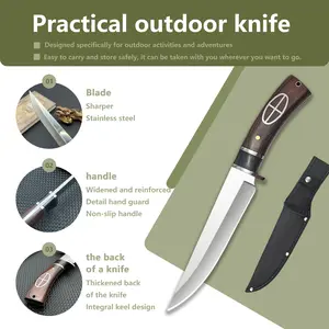 Multi-functional outdoor camping knife, portable knife, camping equipment, wilderness survival tool, with a sheath