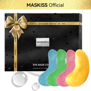 Maskiss 24k patches,Gold Eye Mask(50pairs) Gift Kit for dark circles and puffiness,Natural Collagen Eye Gels Patches,Hydrating Aloe Vera Hydrate