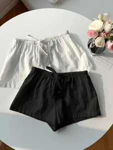 Two-Piece Women's Shorts Set, Drawstring Loose Fit Casual Home Wear, Loungewear, Comfortable and Stylish Lounge for Daily Use, Womenswear