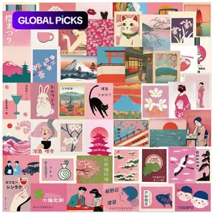 50pcs Retro Pink Japanese Aesthetic Graffiti Series Stickers, Suitable for Faith Based Designs Such As Scrapbooks, Diaries, Laptops, Water Bottles, Cars, Etc., As Gifts with Positive Messages #GLOBAL PICKS