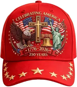 NEW2026! Eagle & Liberty & Cross Commemorative Cap，United States 250th Anniversary Hat，Adjustable Patriotic Baseball Cap