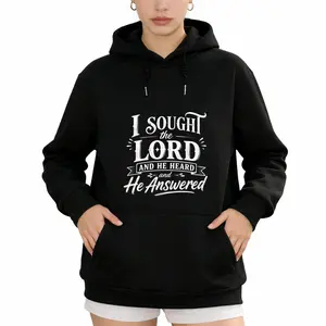 Faith-Based Long Sleeve Hoodie – Devotional Quote Celebrating Answered Prayers