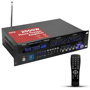 2000W Bluetooth 6-Channel Home Amplifier - Wireless  Music Streaming, USB/AUX/RCA