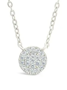 Sterling Silver CZ Disc Pendant Sterling Silver CZ Disc Pendant