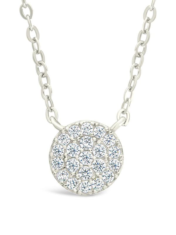 Sterling Silver CZ Disc Pendant