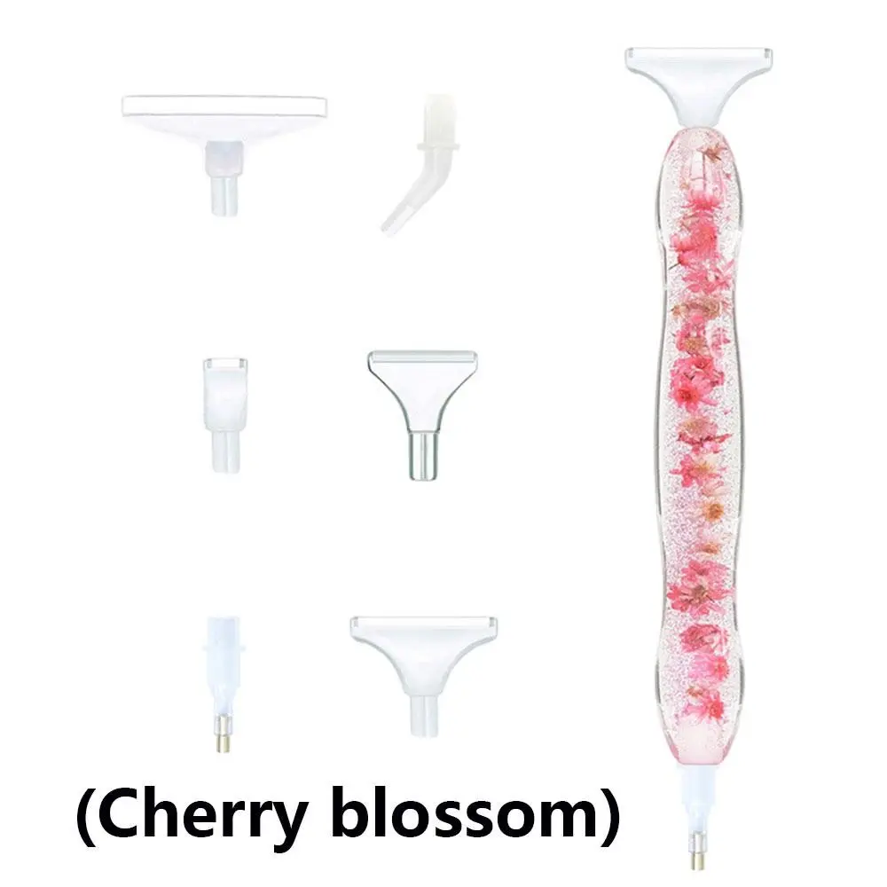 Resin Diamond Art Painting Pen with Plastic Replacement Pen Heads, Flower Point Drill Pens, DIY Art Crafts Diamond Art Painting Tool, Diamond Art Tools