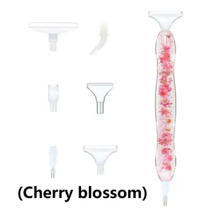 Resin Diamond Art Painting Pen with Plastic Replacement Pen Heads, Flower Point Drill Pens, DIY Art Crafts Diamond Art Painting Tool, Diamond Art Tools
