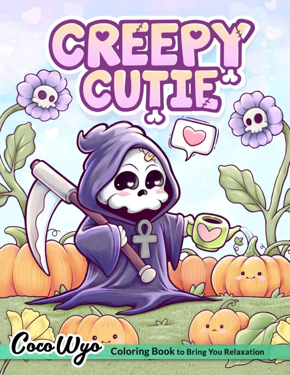 Creepy Cutie Coloring Book by Coco Wyo - 108 Pages Light Paperback (Slips Into Tote Bags) - Goth Kawaii, Spooky Cute Art - For Teens, Adults - On-The-Go Coloring, Creativity - January 2024 Children's & Infants' Activity Book