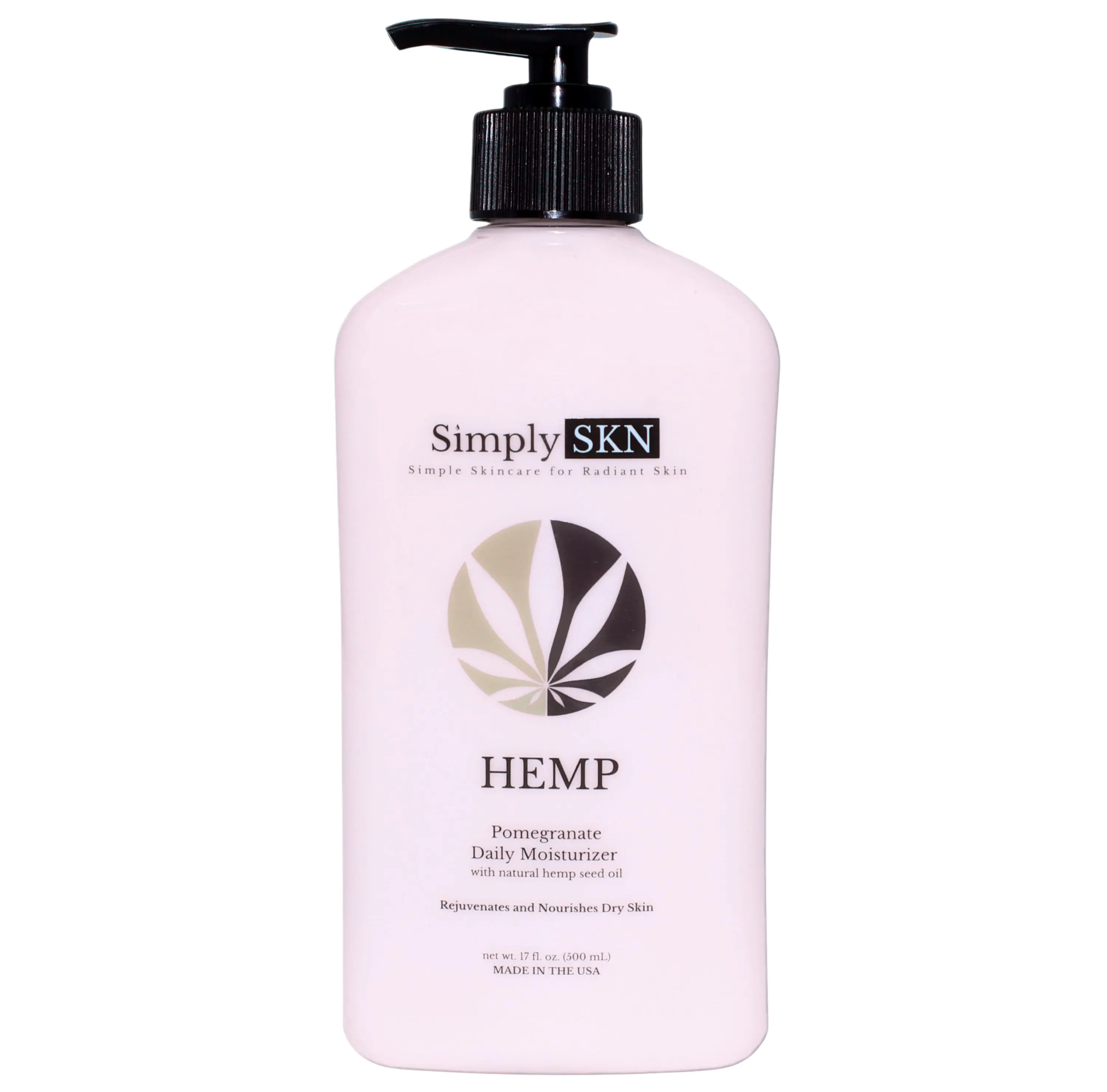 Pomegranate Moisturizing Hemp Body Lotion with Natural Hemp Seed Oil, Shea Butter and Jojoba Oil, Vibrant Pomegranate Scent, 17 fl. oz, Made in USA