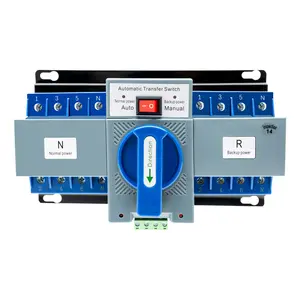 4P 63A Dual Power Automatic Transfer Switch CB Level AC33iB 2S Fast Switching Automatic Manual Mode Pure Copper Motor Short Circuit Overload Protection Wall Mount Uninterruptible Power Supply