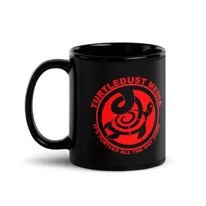 Black Glossy Logo Mug - Red
