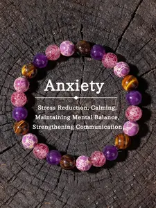 Stress Relief Peaceful Tiger Eye Beaded Adjustable Bracelet with Unique Craftsmanship, Balances Thoughts, Improves Communication, Relieves Anxiety Natural Stone Jewelry