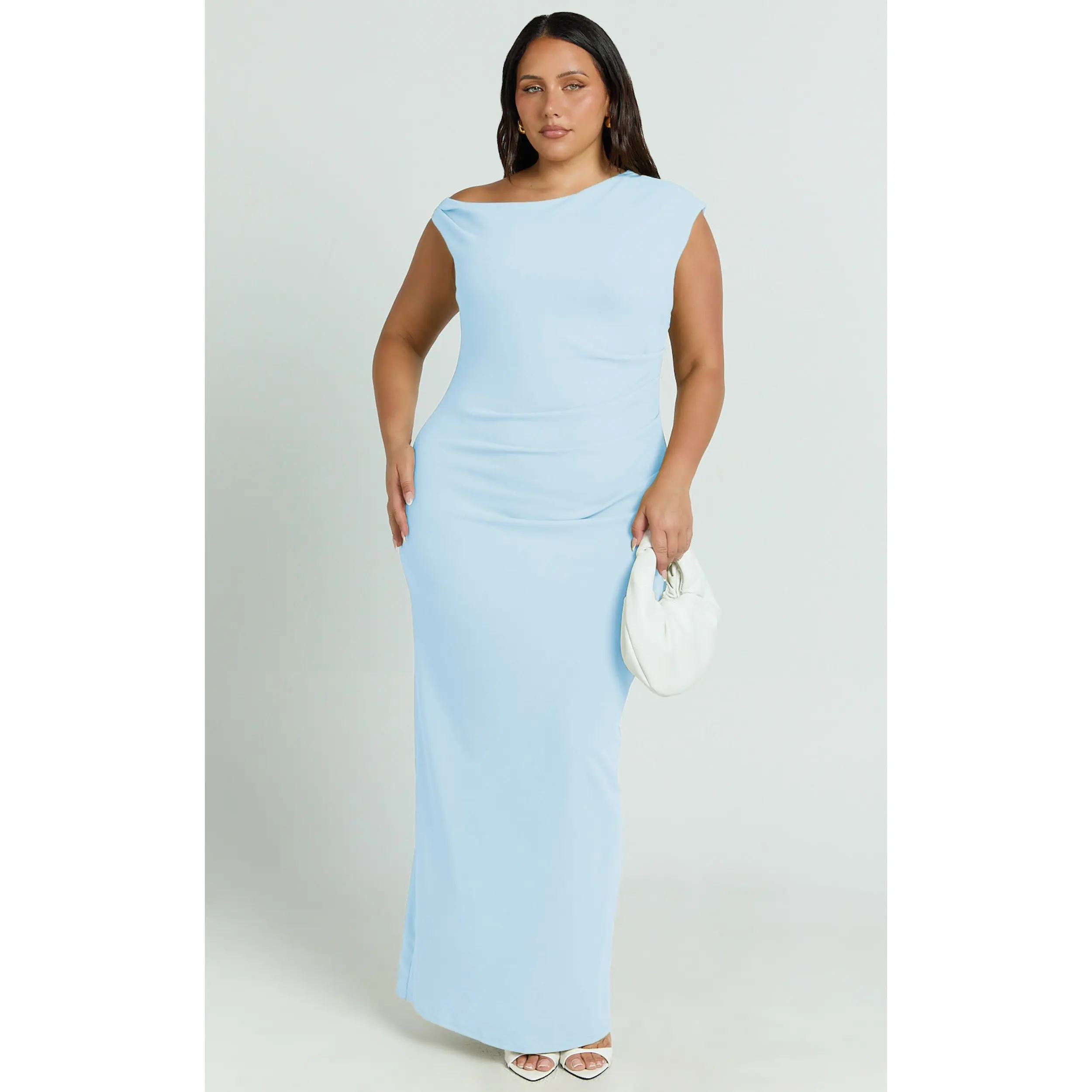 Genie Maxi Dress - Off The Shoulder Dress in Baby Blue - TikTok Shop Genie Maxi Dress - Off The Shoulder Dress in Baby Blue - TikTok Shop
