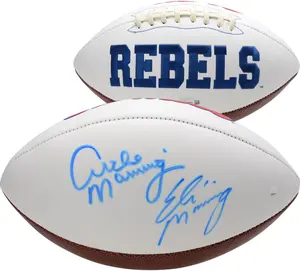 Archie Manning and Eli Manning Ole Miss Rebels Dual-Signed White Panel Football - Fanatics Authentic Certified