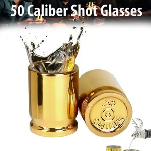 2Pcs/Set 3oz Gauge Shell Shotgun Shot Glasses Cartridge Case Drinking Cup For Hunting Shooting Father's Day Dad Novelty Gift