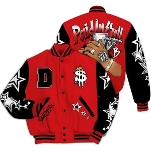 Low Bred Sneaker Match Varsity Bomber Jacket, Lucky Money Graphic Streetwear Outerwear, Collector Style For Serious Sneakerheads