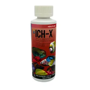 Ich-X Water Treatment 4 oz - Less Toxic Malachite Green for Scaleless & Sensitive Fish - Safe for Corydoras - Effective Against Protozoan Diseases